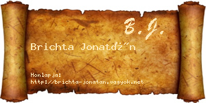 Brichta Jonatán névjegykártya